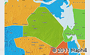 Physical Map of Tianchang, political outside
