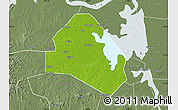 Physical Map of Tianchang, semi-desaturated