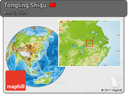 Physical Location Map of Tongling Shiqu