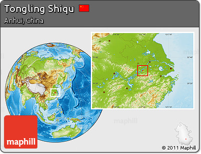 Physical Location Map of Tongling Shiqu
