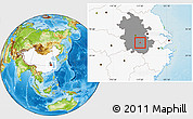 Physical Location Map of Tongling Shiqu, highlighted country, highlighted parent region