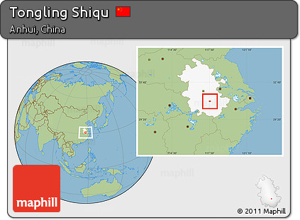 Savanna Style Location Map of Tongling Shiqu, highlighted parent region