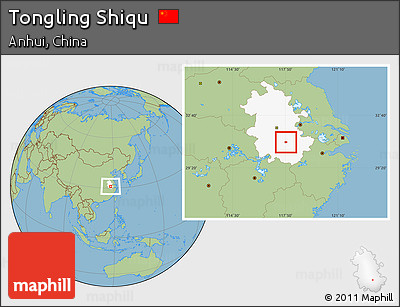 Savanna Style Location Map of Tongling Shiqu, highlighted parent region