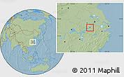 Savanna Style Location Map of Tongling Shiqu, hill shading