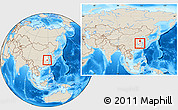 Shaded Relief Location Map of Tongling Shiqu, highlighted parent region, within the entire country