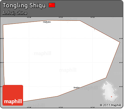 Gray Simple Map of Tongling Shiqu, cropped outside