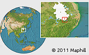 Satellite Location Map of Tunxi Shi, highlighted parent region