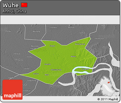 Physical 3D Map of Wuhe, desaturated