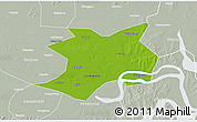 Physical 3D Map of Wuhe, lighten, semi-desaturated