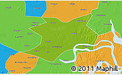 Physical 3D Map of Wuhe, political outside