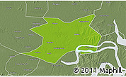 Physical 3D Map of Wuhe, semi-desaturated