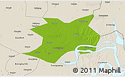 Physical 3D Map of Wuhe, shaded relief outside