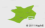 Physical 3D Map of Wuhe, single color outside