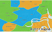 Political 3D Map of Wuhe