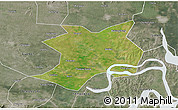 Satellite 3D Map of Wuhe, semi-desaturated