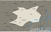 Shaded Relief 3D Map of Wuhe, darken