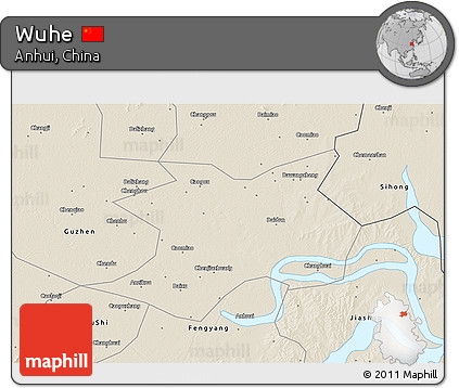 Shaded Relief 3D Map of Wuhe