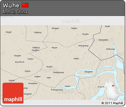 Shaded Relief 3D Map of Wuhe