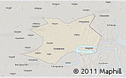 Shaded Relief 3D Map of Wuhe, semi-desaturated