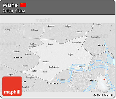 Silver Style 3D Map of Wuhe