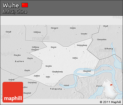 Silver Style 3D Map of Wuhe