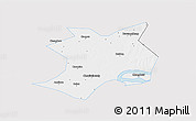 Silver Style 3D Map of Wuhe, single color outside