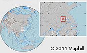 Gray Location Map of Wuhe, hill shading