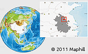 Physical Location Map of Wuhe, highlighted country, highlighted parent region