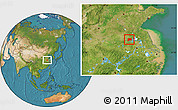 Satellite Location Map of Wuhe