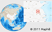 Shaded Relief Location Map of Wuhe, highlighted country