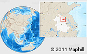 Shaded Relief Location Map of Wuhe, highlighted parent region