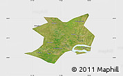 Satellite Map of Wuhe, single color outside