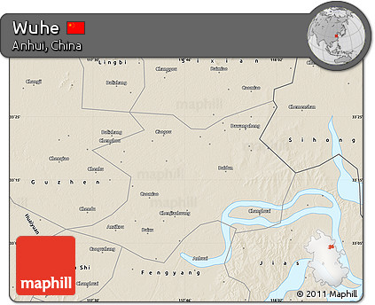 Shaded Relief Map of Wuhe