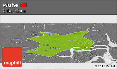 Physical Panoramic Map of Wuhe, desaturated