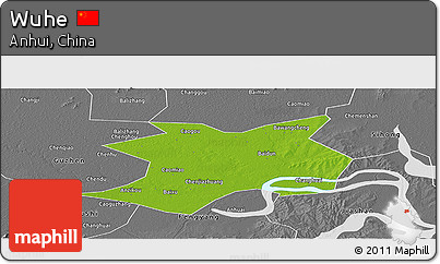 Physical Panoramic Map of Wuhe, desaturated