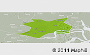 Physical Panoramic Map of Wuhe, lighten, semi-desaturated