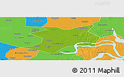 Physical Panoramic Map of Wuhe, political outside