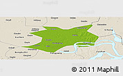 Physical Panoramic Map of Wuhe, shaded relief outside