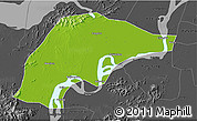 Physical 3D Map of Wuwei, darken, desaturated