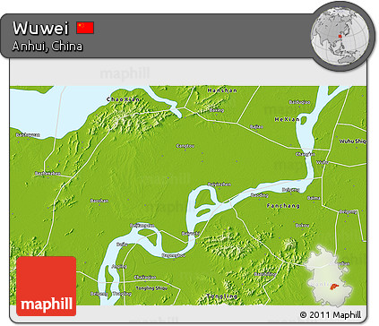 Physical 3D Map of Wuwei