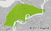 Physical 3D Map of Wuwei, lighten, desaturated