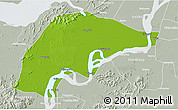 Physical 3D Map of Wuwei, lighten, semi-desaturated