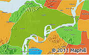 Physical 3D Map of Wuwei, political outside