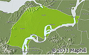 Physical 3D Map of Wuwei, semi-desaturated