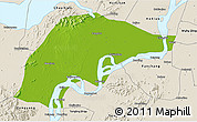 Physical 3D Map of Wuwei, shaded relief outside