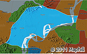 Political 3D Map of Wuwei, darken