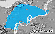 Political 3D Map of Wuwei, desaturated