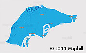 Political 3D Map of Wuwei, single color outside