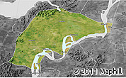 Satellite 3D Map of Wuwei, desaturated