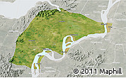 Satellite 3D Map of Wuwei, lighten, semi-desaturated